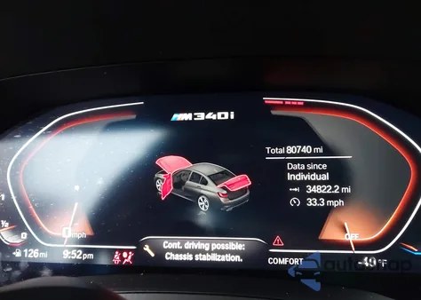 2020 BMW 3 Series M340I xDrive z USA, uszkodzony, nr VIN WBA5U9C08LFH12347